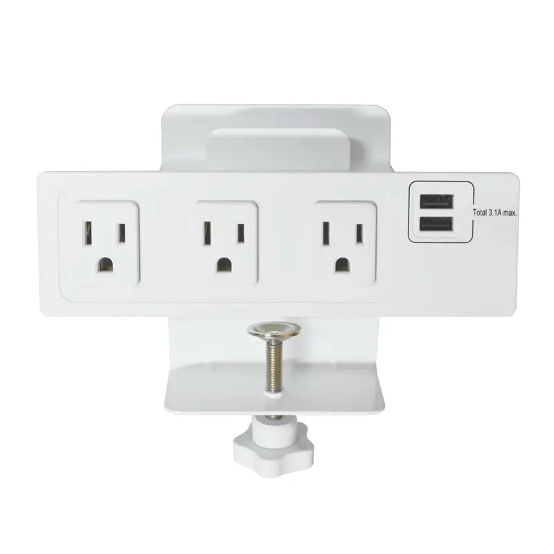 3-Outlet Power Strip 10ft w/ Desk Clamp