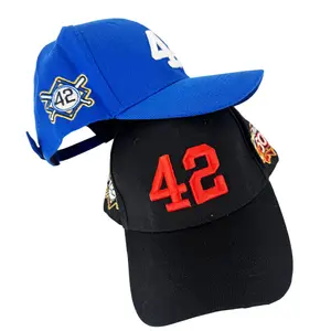 Robinson Baseball #42 Cap vintage style Day 50th Patch Dad Hat Snaback Sport Young people Outdoors Hat Adjustable Digital pattern Embroidered Blue Black Fan related accessories  Husband Christmas Gift Unisex hat