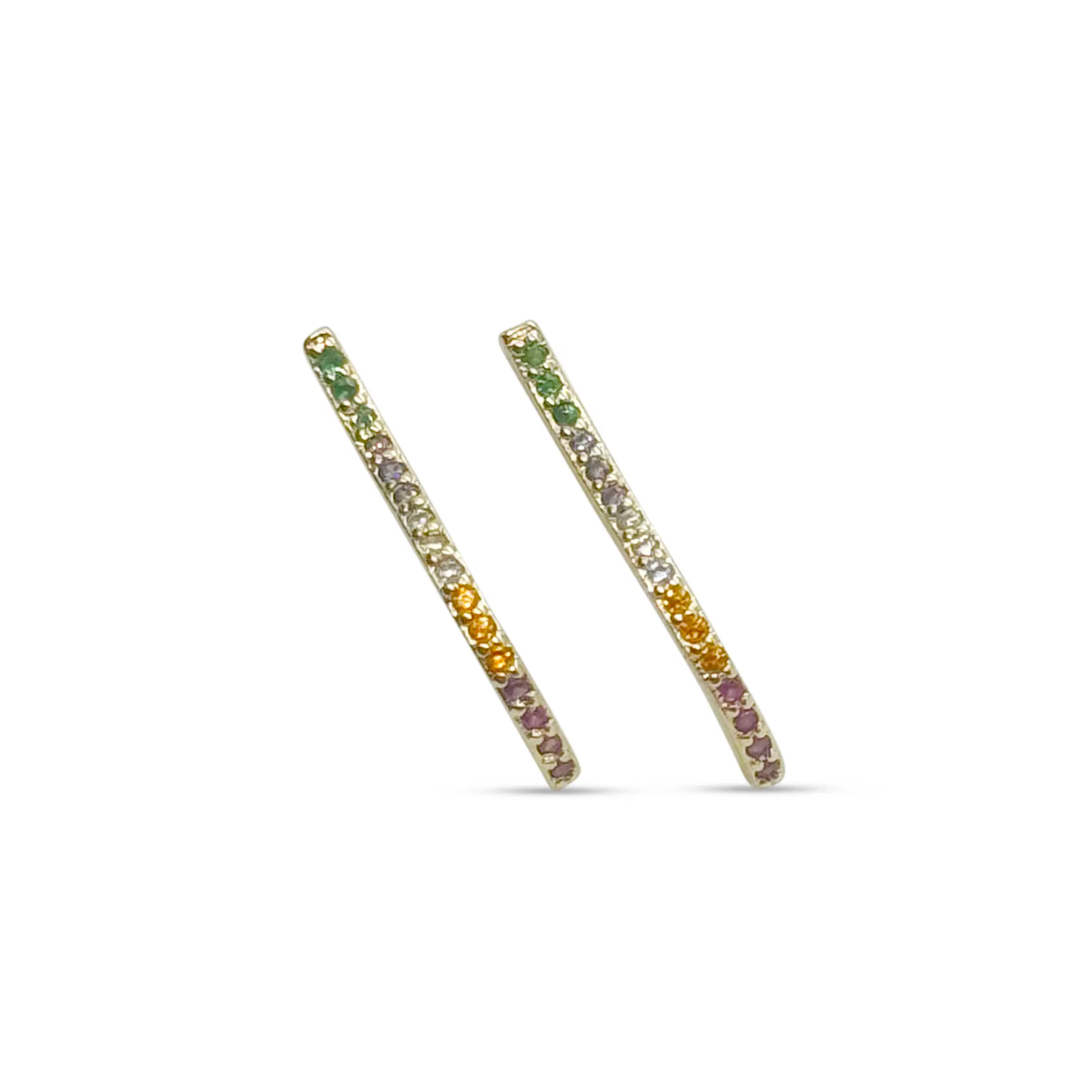 ValDesigns Women's Rainbow Climber Earrings - Playful Crawler Style with Multi-Color Crystal Accents, Tarnish-Resistant Base, Female-Adult Joyful Jewelry Gift, Colorful