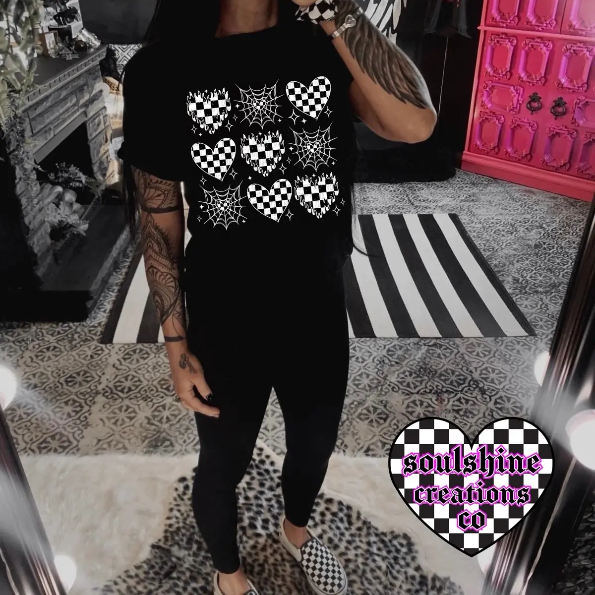 Coquette Spider Web Hearts Tee Shirt or Sweatshirt-Unisex - Edgy Alt Vibes Cotton Top