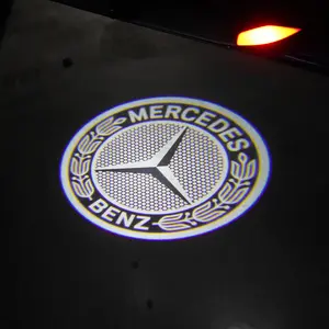 2Pcs LED Car Door Light AMG for Mercedes Benz W212 W205 W246 W177 W176 W213 GLC GLE GLS ML Welcome Laser Projection Lamp 12V(Battery Not Included)