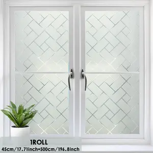 Privacy Window Film, 45cm X 500cm Frosted Glass Sticker, Static Adhesive Vinyl Cover, Window Privacy Films, Home Kitchen Living Room Bathroom Use
