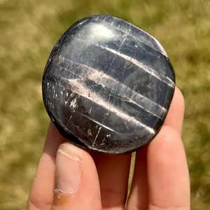 Hypersthene Palm Stone - Hypersynthe Crystal - Polished Hypersthene Worry Stone - Black Crystal Palmstone - Hypersthene Crystal Palm Stone