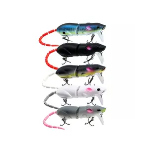 DeepJaw Outfitters 15.5g/15.5cm segmented artificial floating water mouse bait | Suitable for surface water bait of various fish species such as sea bass rat lure