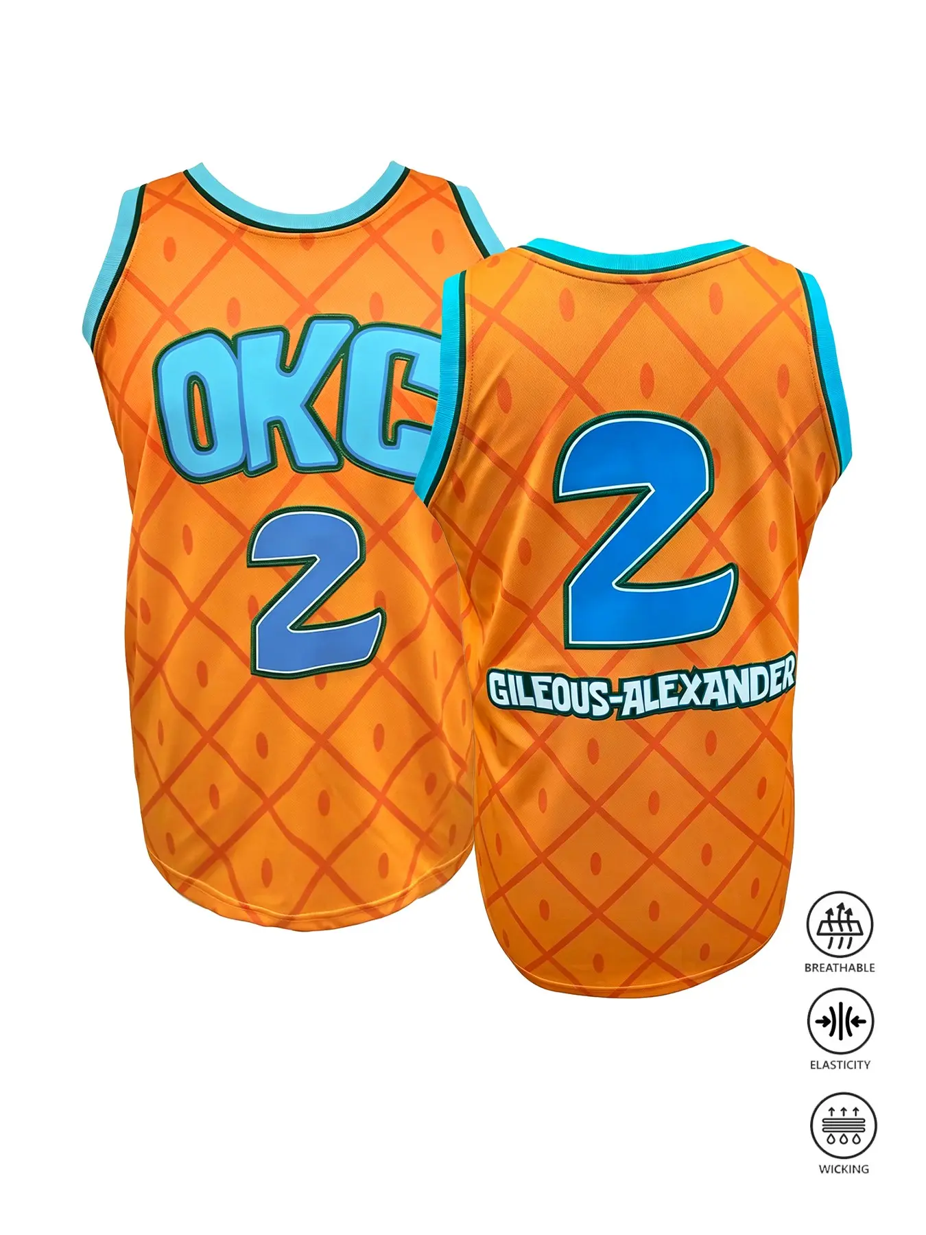Unisex Premium Embroidered Number 2 Basketball Jersey Unique Orange Pineapple Design Quick Dry Breathable Athletic Top For Sports Lovers Gift
