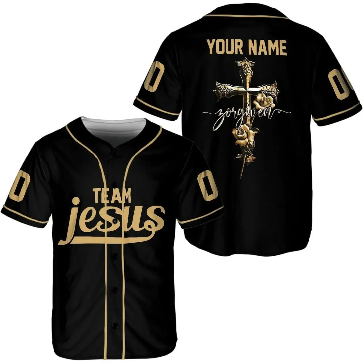Team Jesus Baseball Jersey – Personalized Christian Faith Shirt with Custom Name & Number