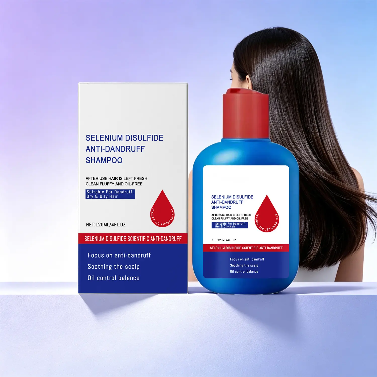 Selenium Disulfide Hair Shampoo 120ml Scalp Cleanser Clarifying Shampoo Oily Hair Care Fresh Cleansing Formula Daily Hair and Scalp Care