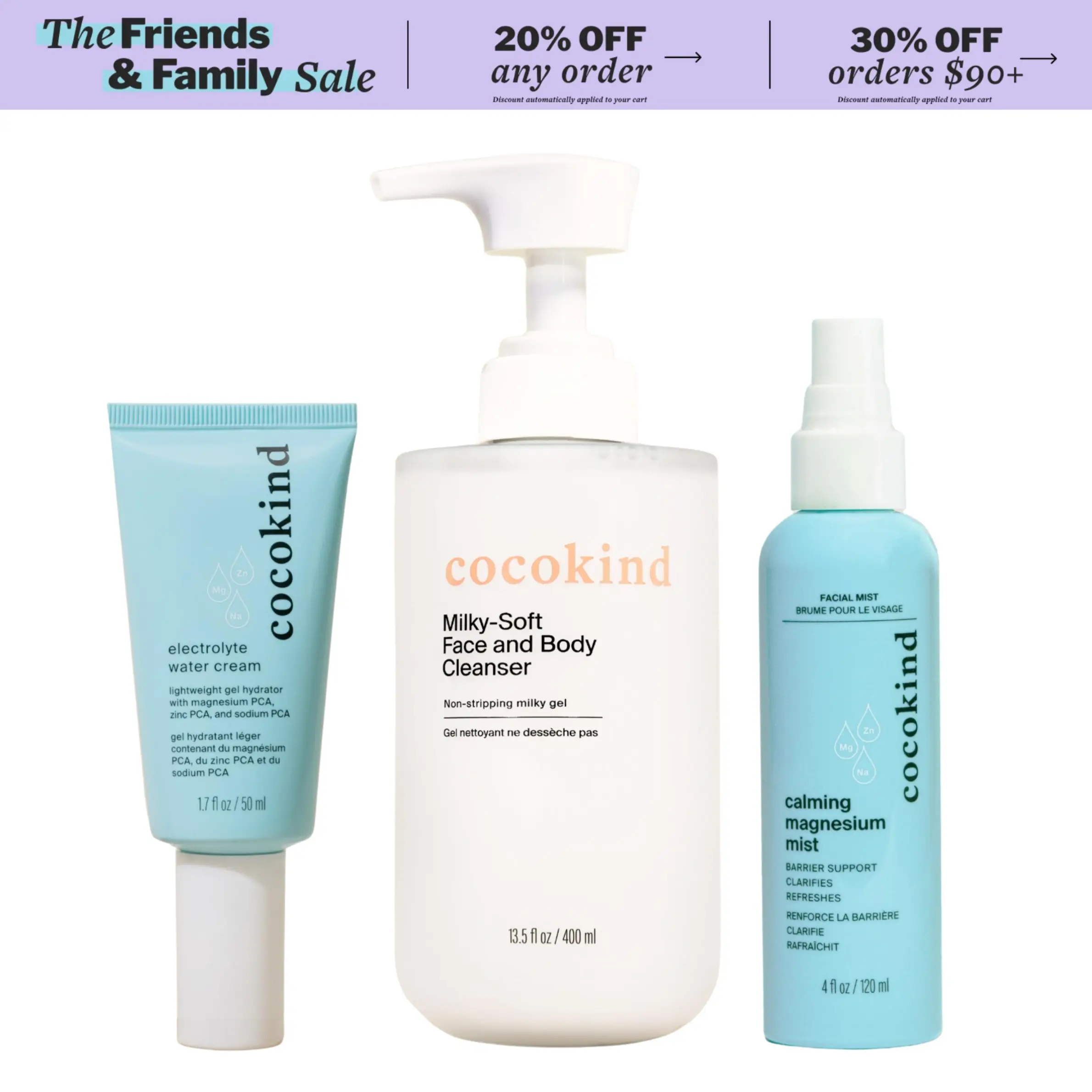 [cocokind] Everyday Routine Essentials | 3-Piece Routine Skincare Set | Cleanser + Mist + Moisturizer | Cleanse & Calm & Hydrate