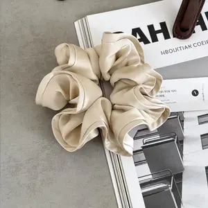 French Vintage Oversized Satin Scrunchies | Premium Silk Feel Hair Ties for Women | Elegant Large Elastic Hair Bands for Low Ponytail