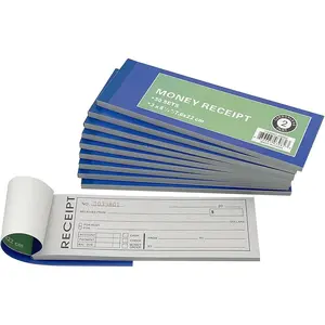 10 Pack Pre-Numbered Money and Rent Receipt Book 2-Part Carbonless Duplicate Cash Invoice Book 50 Sets per Book 8.5 x 2.75 Inches
