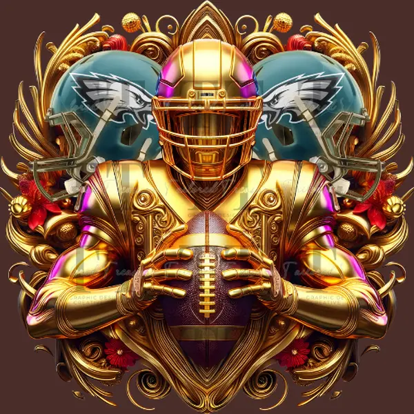 Customized Craft DTF Transfer - 11"x11" Ultra-Bold Baroque Ready-to-Press Transfer for Cotton/Poly Game Day Football Fan Shirts