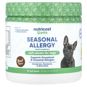 Nutricost Pets, Seasonal Allergy, For Dogs, Beef, 60 Soft Chews, 6.4 oz (180 g)