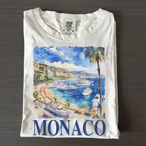 Comfort Colors Vintage Monaco Italy Graphic TShirt, Unisex Retro Summer T-Shirt, Nostalgia Monaco Tee, Vintage Style Cotton Tee, Sail Shirts