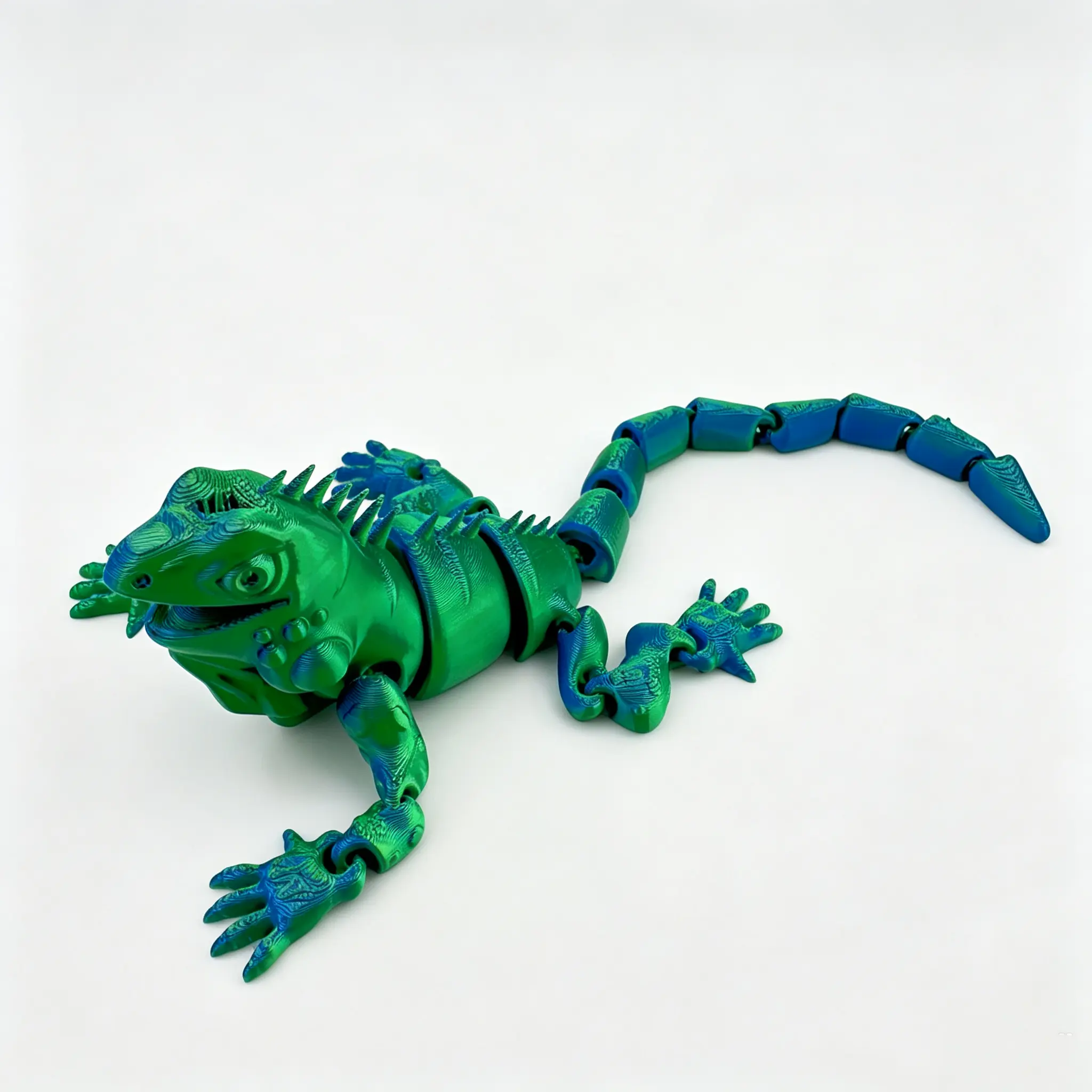 4-Piece 3D Printed Reptile Action & Toy Figures Set - Lizard, Gecko, Chameleon, Crocodile Decor - Vibrant Home Gift