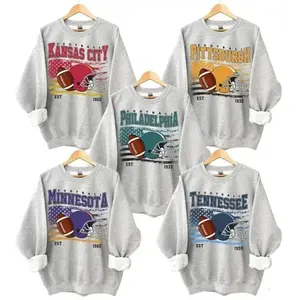 Vintage Flag Football Sweatshirt, Ash Grey Retro Game Day Graphic Tee, Unisex Hometown Fan Shirt, Classic Sports Gift