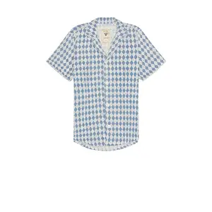 OAS Navy Diamond Cuba Terry Shirt in Blue