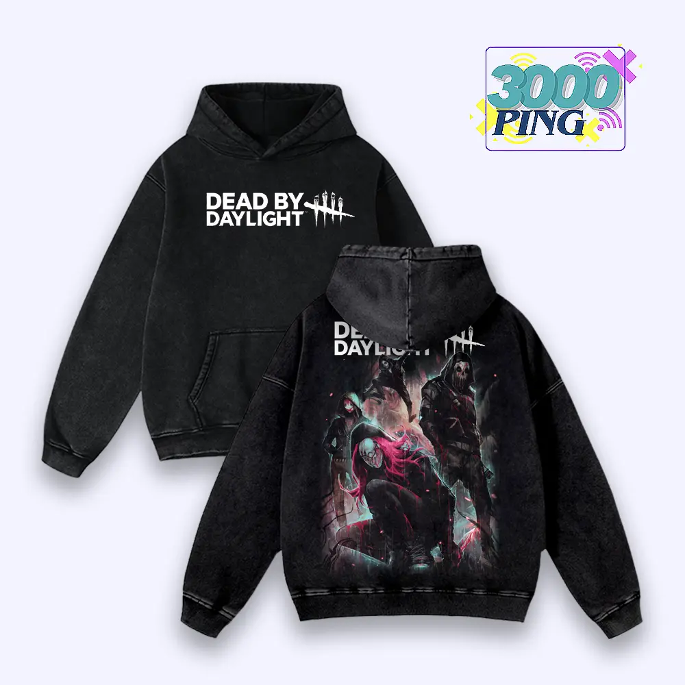 Dead by Daylight The Legion Vintage Wash Hoodie, DBD Horror Game Graphic T-Shirt, Entity Realm Survival Sweatshirt, Retro 90s Acid Wash Top, Frank Julie Susie Joey Fan Gift, Unisex Cotton Apparel