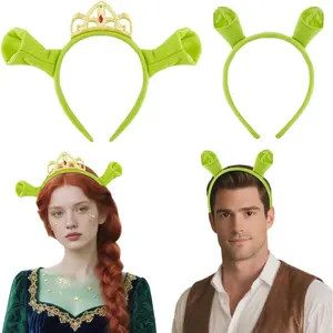 Princess Headband with Ears and Crown for Women Adult Halloween Parties Cosplay Costume Accessories