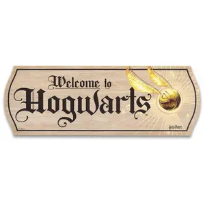 Harry Potter Welcome to Hogwarts Wooden Sign by Open Roads