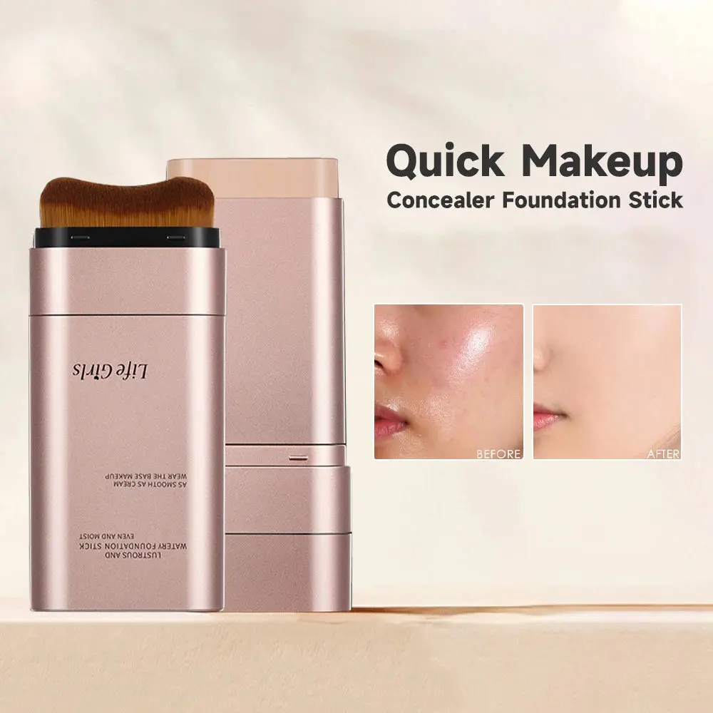 Life Girls Watery Double-Headed Foundation Stick with Brush, Natural
