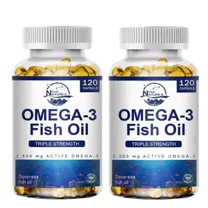 2PACKS Omega 3 Fish Oil Capsules 3x Strength 3600mg EPA & DHA, Highest Potency