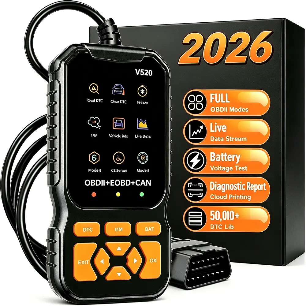 TRYWORK Handheld OBD II Scanner - Car Engine Fault Code Reader, CAN Diagnostic Tool with Engine Issues Detection, Fault Reading, OBD2 Support, Plug-and-Play for 1996+ Vehicles