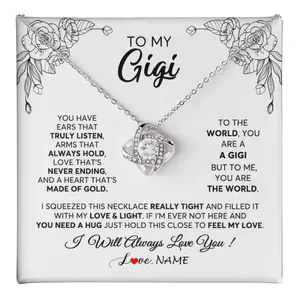 Personalized To My Gigi Necklace From Grandkids Granddaughter Hold This Close Feel My Love Gigi Birthday Mothers Day Christmas Gift Box Message Card, Necklace Gift Box Included, Perfect for Birthday Anniversary Valentine Graduation Gift Idea