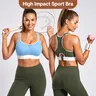 HSIA FlexCore Plus Size High Impact Wireless Fixed Molded Cups Full Coverage High Support Sports Bras for Women Racerback Workout Bra Breathable Advanced Moisture Wicking Fabric Mesh Back Bra Adjustable Padded Straps Gym Running Bra For Big Bust Women