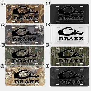 Drake LOGO Camouflage License Plate for Car Exterior, 12 x 6 Aluminum Vanity Tag for US Vehicles, best gift, Old School Bottomland Camo, Duck Camo, Woodland Camo Vanity Plate