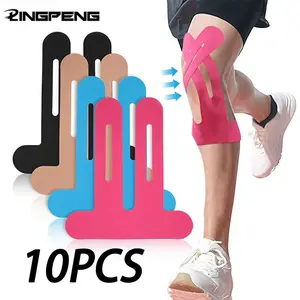 Knee Tape Elastic Adjustable Kinesiology Tape 10Pcs Pre-cut Knee Kinesiology Tape For Running Hiking Riding For Muscles Sports Tape