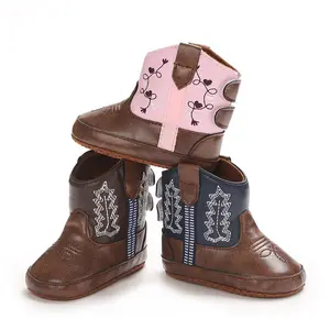 New Winter Baby Boots Retro Cowboy Boots Soft and Anti-slip Boys and Girls Western Knight Boots