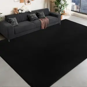 Large Area Rugs for Bedroom Living Room - 8x10  Ultra Soft Black Rug Thickened with Memory-, Solid Modern Minimalist Carpets for  Decor, Non-Slip and Comfy  Room Rugs