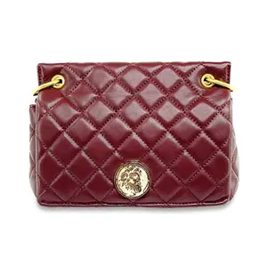 Quilted Burgundy Shoulder Bag