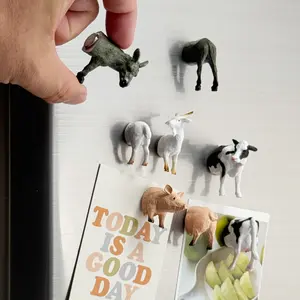 8-Piece Refrigerator Magnet Set, Vibrant Animal Design Rainbow Farm Animals, Kitchen Office Cabinet Decor, Family Holiday Gift, Refrigerator Decorating Magnet