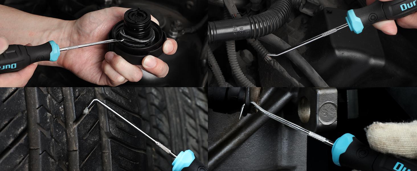 DURATECH  Hook and Pick Set, Offset, Straight, 90°Pick and Hook, Used for Auto and Electronics Maintenance Tools, with Storage Tray