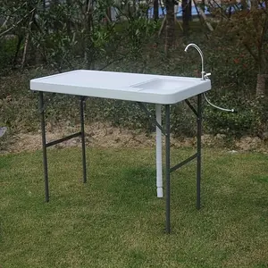 Outdoor Folding Portable Camping Table with Sink Fauce