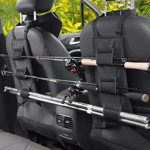2 Piece Car Fishing Rod Storage Rack with Velcro, Adjustable Fishing Rod Holder, Car Storage Organizer, Automotive Accessories