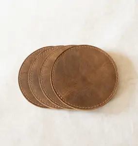 Leather Sewn Coaster Set (4)