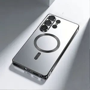 Phone Case - Clear Back Protective Smartphone Case for Samsung Galaxy S26 Plus, S26 Ultra, S26, S24, S23 Plus Ultra, And S25FE. Features a Metallic Glossy End And a Slim, Soft Design with a Lens Protector Accessories