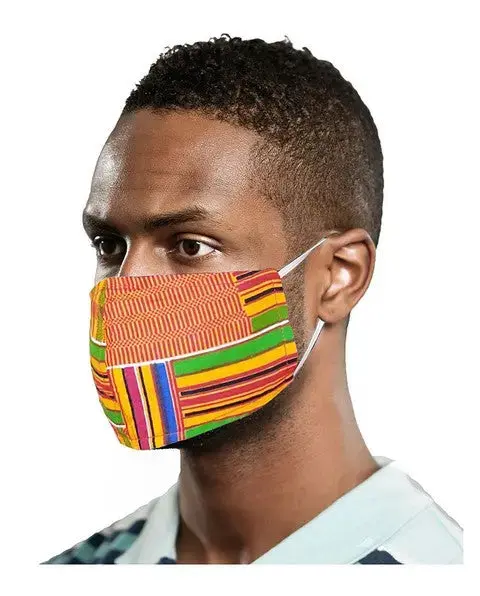 Kente African Print Reusable, Face Mask Cover | African Fashion | Dupsie's