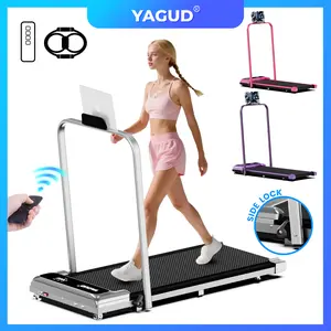 YAGUD Folding Treadmill with Colorful Handrails, Upgraded Low-Noise Motor, 265lbs Capacity, Dual Shock Absorption, Remote & Transport Wheels, Bonus Resistance Bands