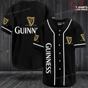 Guinness Beer Black Baseball Jersey