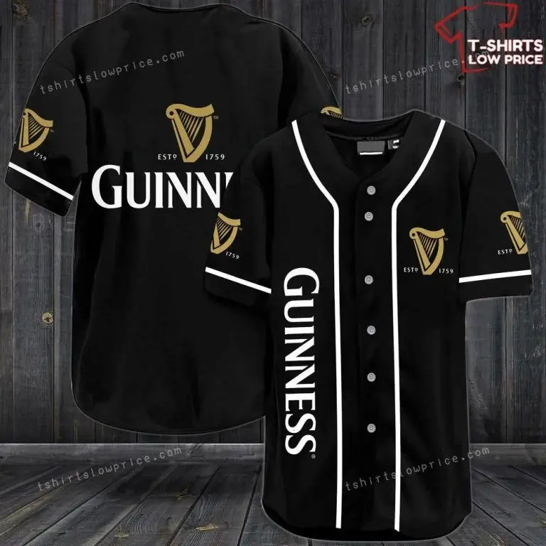 Guinness Beer Black Baseball Jersey