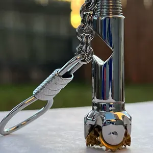Handcrafted Oilfield Stainless Steel and Bronze Tricone Drill Bit Bottle Opener and Keychain