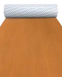 KXKZREN Premium Brushed Teak EVA Foam Boat Decking Marine Flooring Roll, Strong 3M Self-Adhesive Non-Slip Floor Mat Waterproof Carpet for Yacht RV Kayak Light Brown No Lines boat deck pad