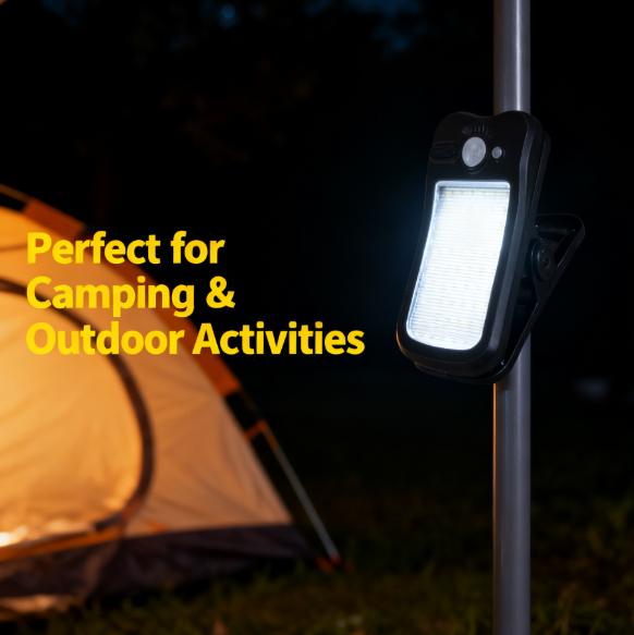 Solar Motion Sensor Light Outdoor Waterproof, USB and Remote Control, 2-Pack Portable Solar Outdoor Lights, Suitable for Gutters, Fences, Garage, Camping