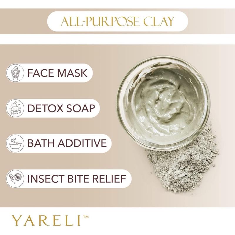 Bentonite Clay Powder Facial Mask & Detox Bath, Also Known as Indian Healing Clay for Deep Pore Cleansing, 2lb (32oz) Skincare Skin Repair