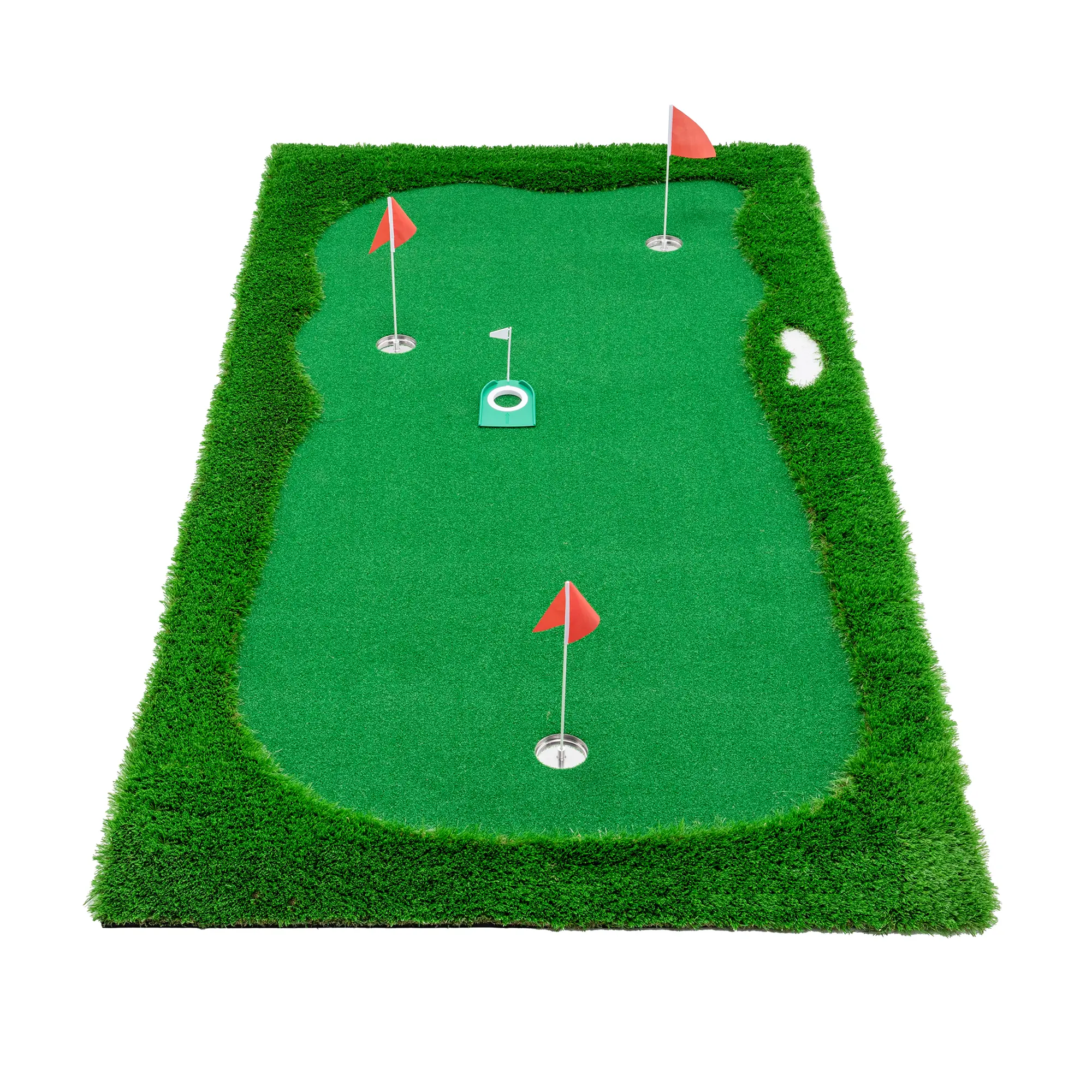 DOOME 12x5 FT Golf Putting Green, Golf Training Mat with High-quality Turf, 3 Holes, 3 Flags and Cups for Indoor Outdoor