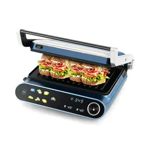 COSTWAY 3-in-1 Panini Press Sandwich Maker, Electric Indoor Grill, 2 Removable Non-Stick Plates, Dishwasher Safe, Independent Temperature Control, Timer, Auto Modes, LED Display, Drip Tray, springtok