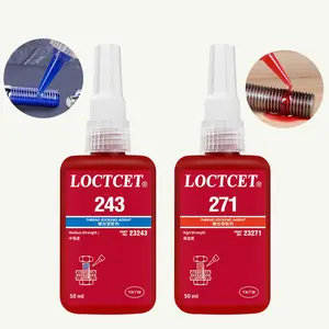 243/271 Screw Adhesive 50ML Thread Locking Glue 243 Anaerobic Adhesive 271 High Strength High Temperature Resistant Anti-Loosening Glue Removable  Liquid Sealing Tape Mechanical Screw Glue Super Glue